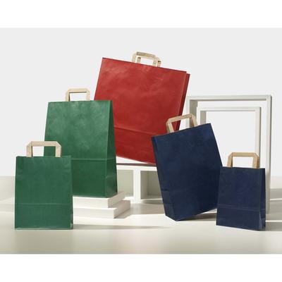 Papiertragetasche mit Flachhenkel dunkelblau Ref. 15