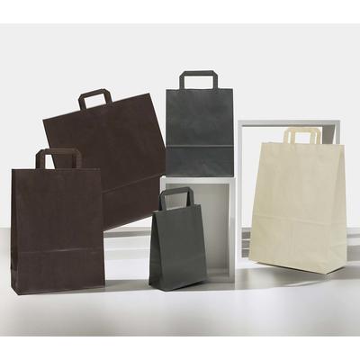 Papiertragetasche mit Flachhenkel braun Ref. 175