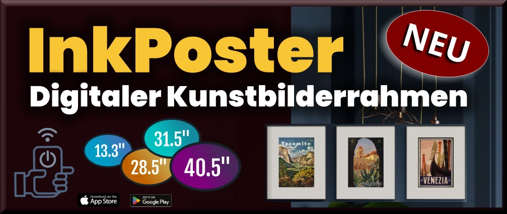 InkPoster - Digitaler Kunstbilderrahmen bei Disco Möbel, Marbach
