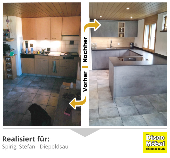 Küche Transformation Vorher Nachher 2